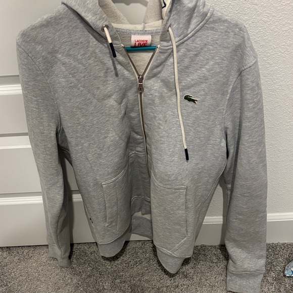 Lacoste Other - Lacoste Light Gray Hoodie with Logo